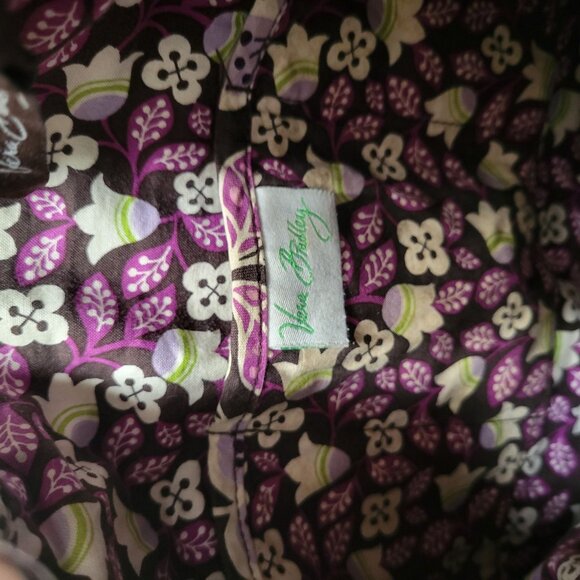 Vera Bradley Floral Crossbody Bag Quilted Cotton Adjustable Strap Zipper Pocket - Picture 6 of 7